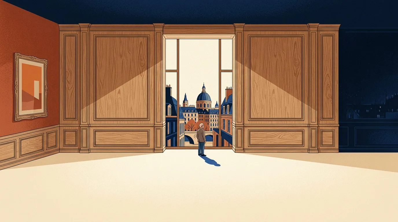 Two people meeting in an open doorway